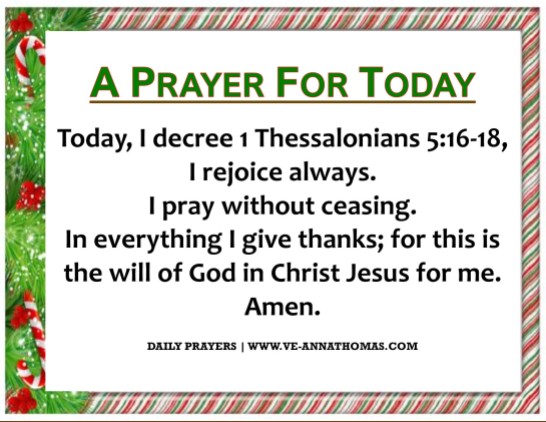 Prayer for Today - Thurs 17 Dec 2020